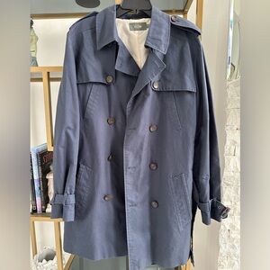 Men's Navy Double-Breasted Trench Coat